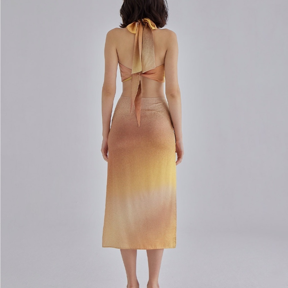 Silk Maison Gradient Halter Dress Small - Picture 2 of 8